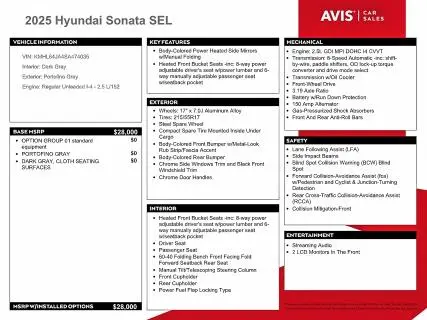 2025 HYUNDAI SONATA SEL  