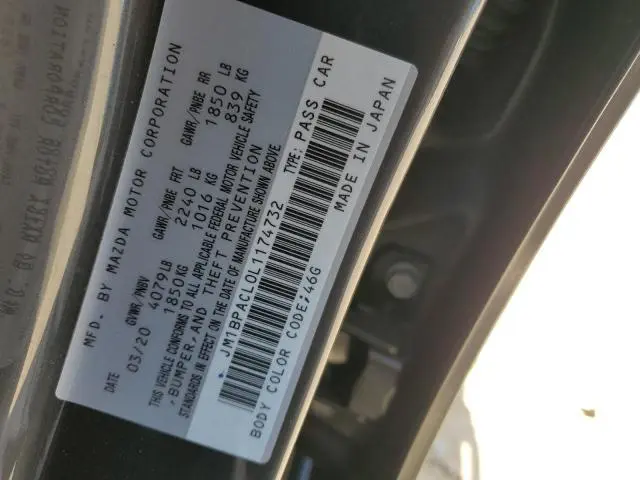 2020 MAZDA 3 SELECT  