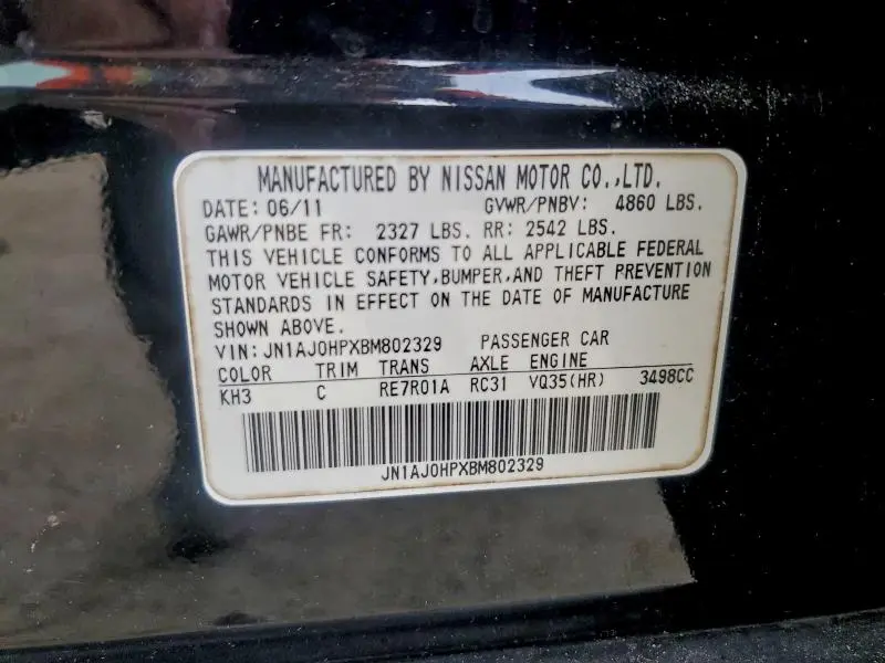 2011 INFINITI EX35 BASE  