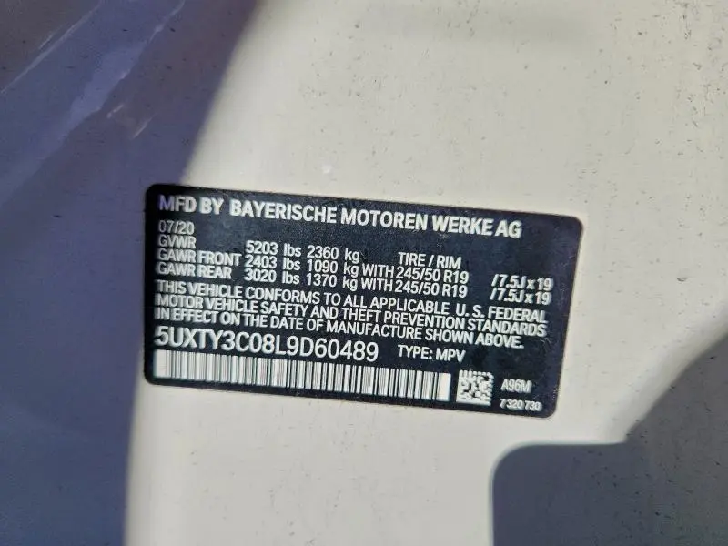 2020 BMW X3 SDRIVE30I  