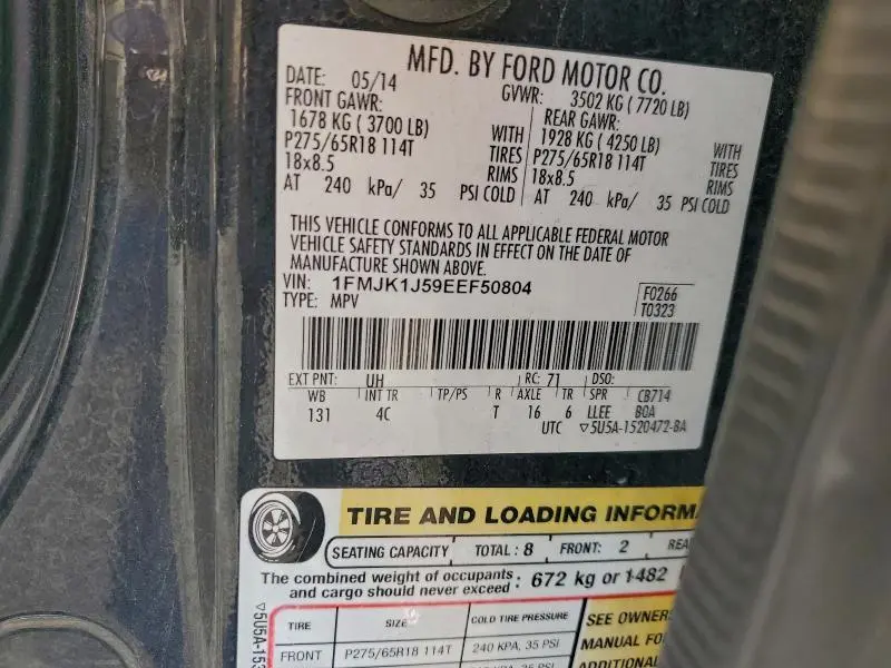 2014 FORD EXPEDITION EL XLT  