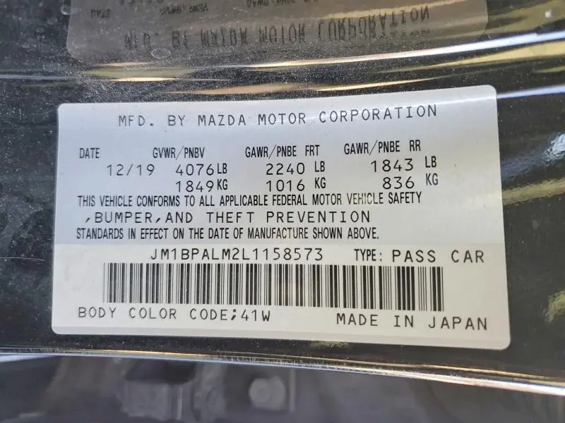2020 MAZDA 3   