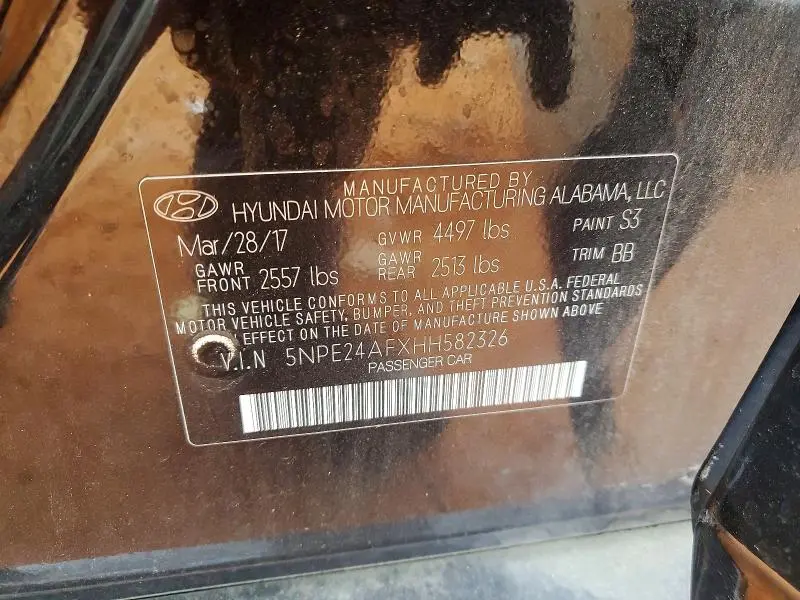 2017 HYUNDAI SONATA SE  