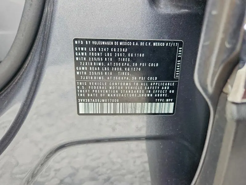 2018 VOLKSWAGEN TIGUAN SE  