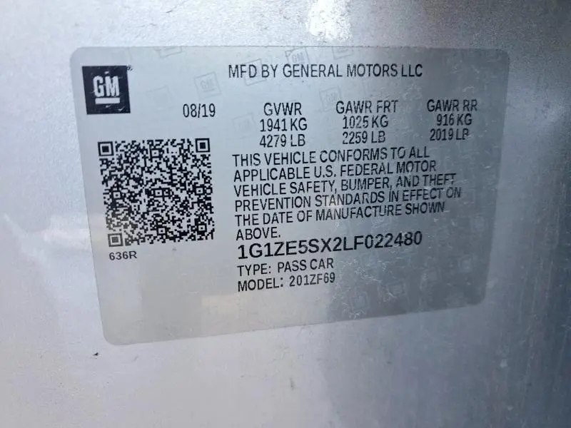 2020 CHEVROLET MALIBU PREMIER  