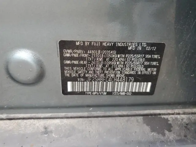 2012 SUBARU FORESTER LIMITED  