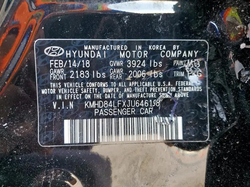 2018 HYUNDAI ELANTRA SEL  