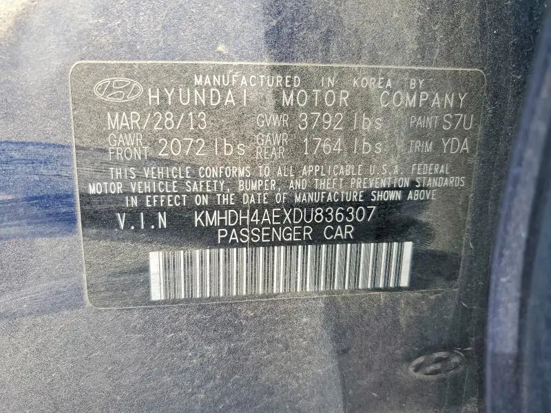 2013 HYUNDAI ELANTRA GLS  