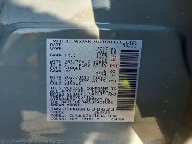 2025 NISSAN FRONTIER PRO-4X  