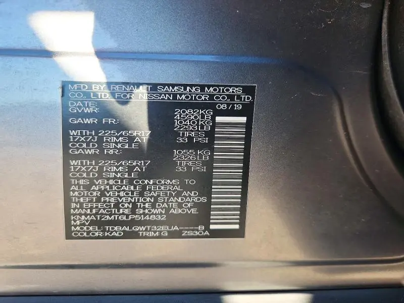 2020 NISSAN ROGUE SV  