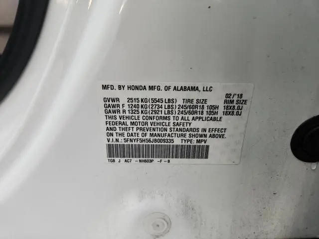 2018 HONDA PILOT EXL  