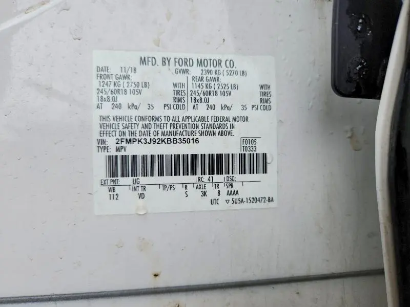 2019 FORD EDGE SEL  