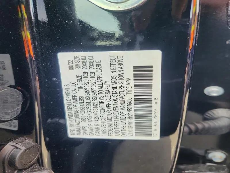 2022 HONDA PILOT SE  