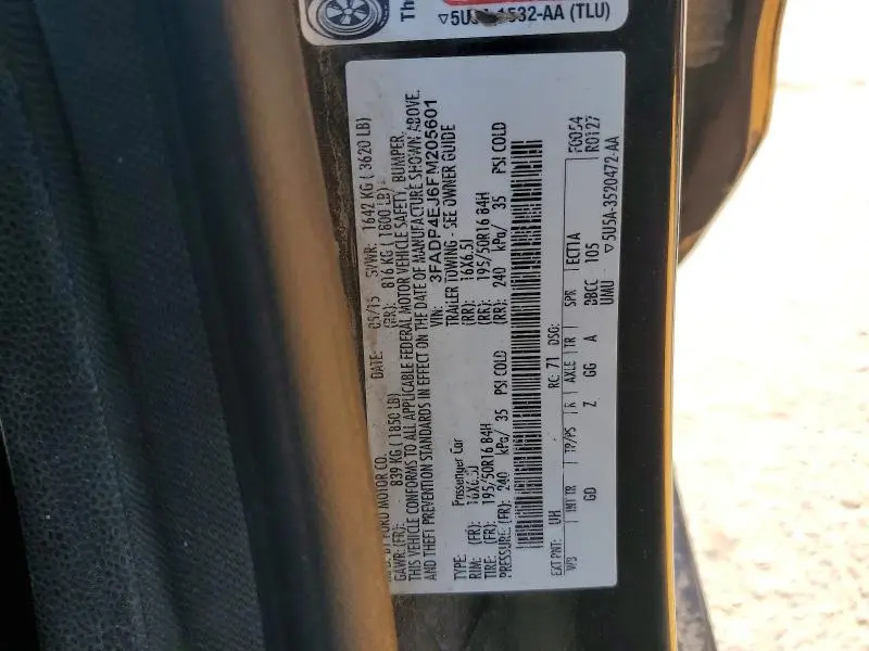 2015 FORD FIESTA SE  