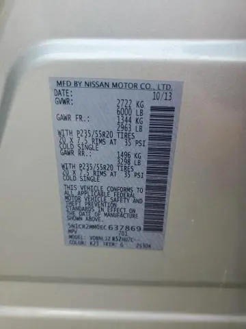 2014 NISSAN PATHFINDER SV HYBRID  