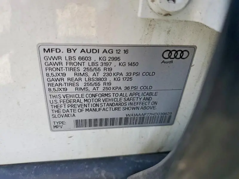 2017 AUDI Q7 PREMIUM  