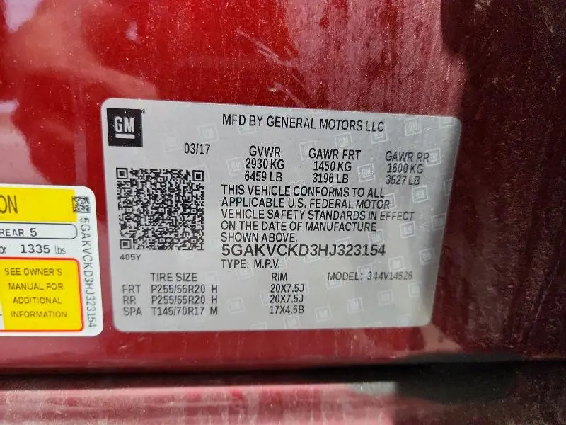 2017 BUICK ENCLAVE   