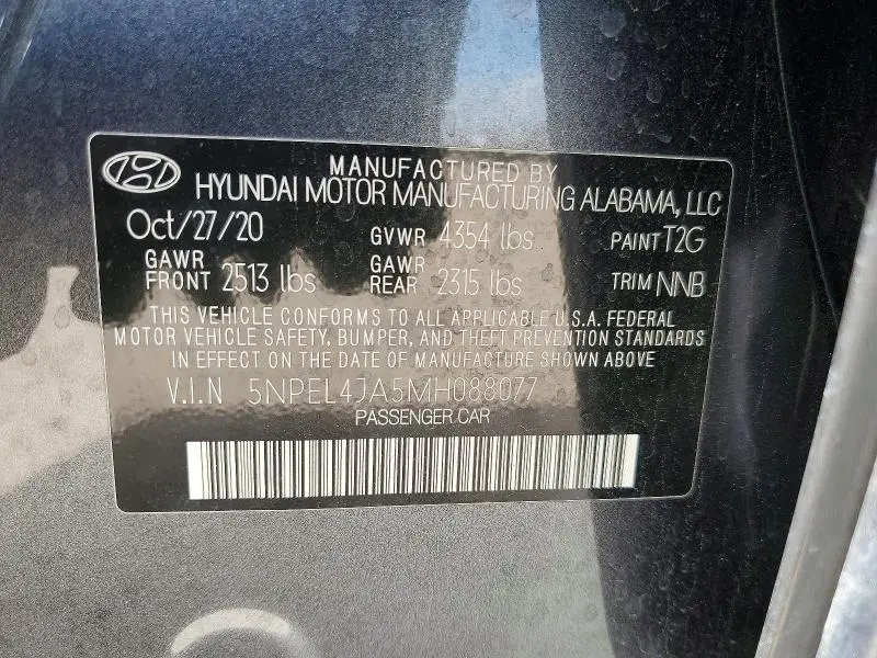 2021 HYUNDAI SONATA SEL  