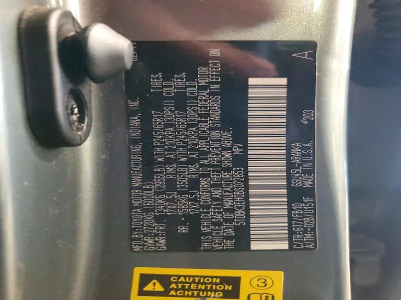 2011 TOYOTA HIGHLANDER BASE  