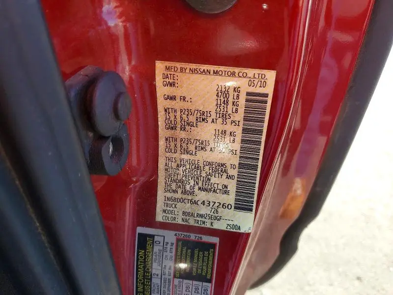 2010 NISSAN FRONTIER XE  