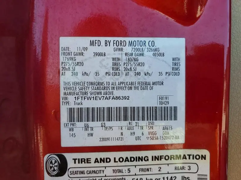 2010 FORD F150 SUPERCREW  