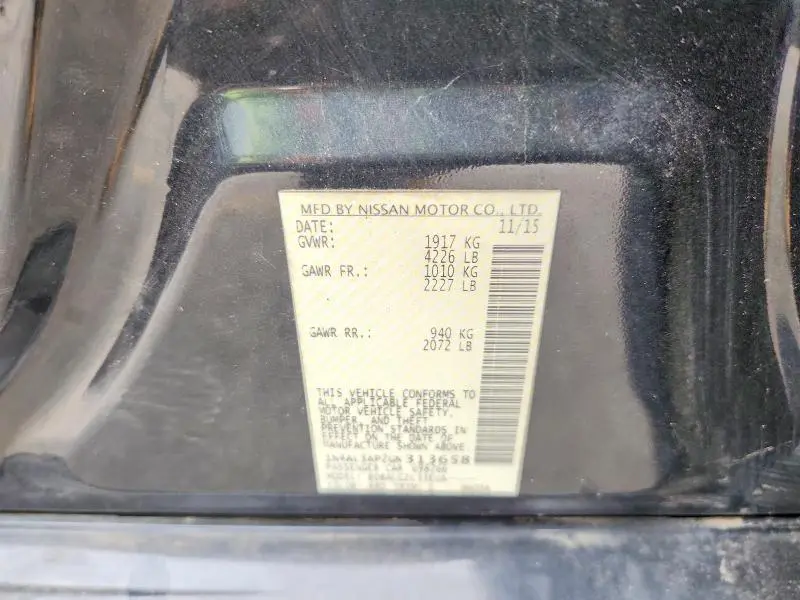 2016 NISSAN ALTIMA 2.5 S  