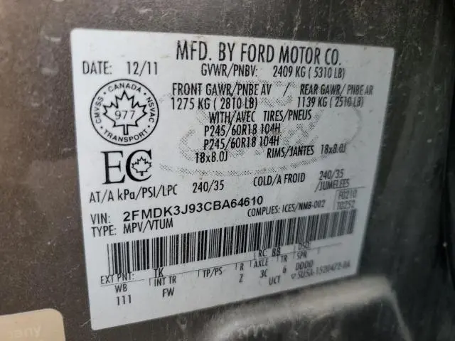2012 FORD EDGE SEL  