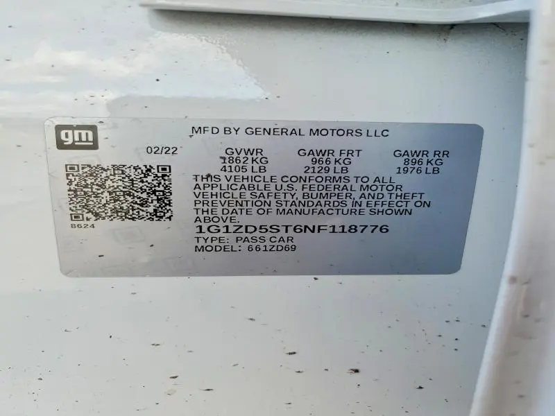 2022 CHEVROLET MALIBU LT  