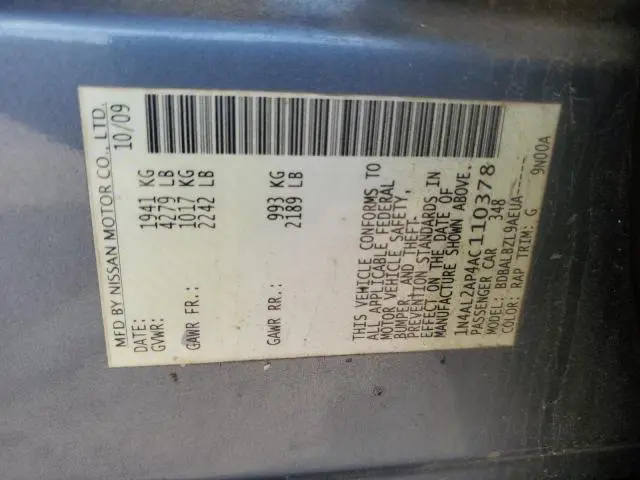 2010 NISSAN ALTIMA BASE  