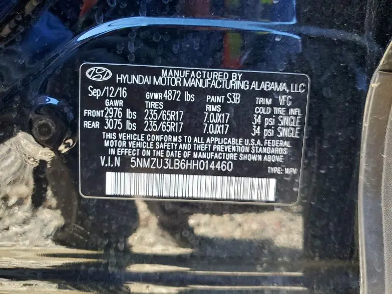 2017 HYUNDAI SANTA FE SPORT   