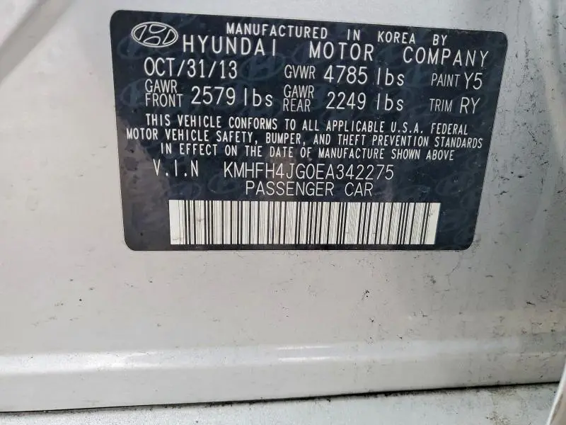 2014 HYUNDAI AZERA LIMITED  