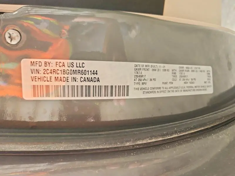 2021 CHRYSLER PACIFICA TOURING L  