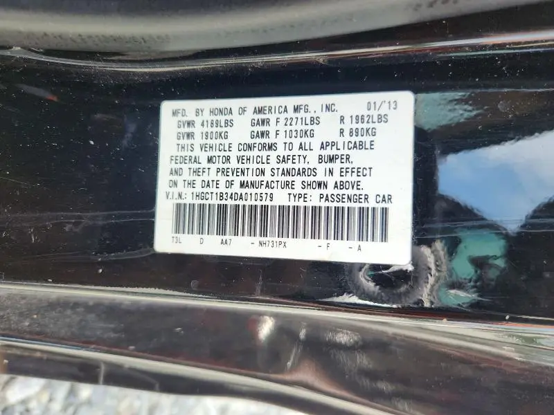 2013 HONDA ACCORD LX-S  