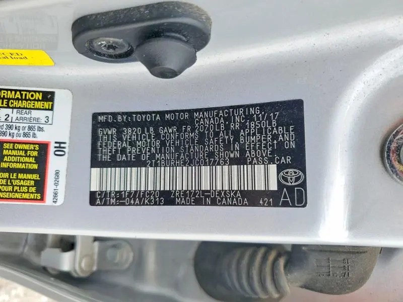 2018 TOYOTA COROLLA SE  
