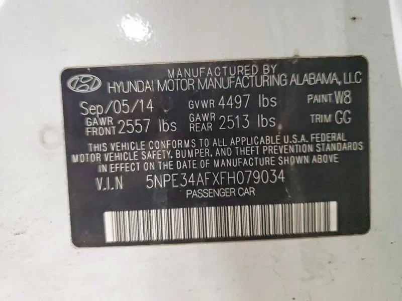 2015 HYUNDAI SONATA LIMITED  
