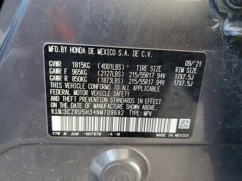 2022 HONDA HR-V LX  