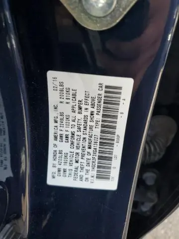 2016 HONDA ACCORD LX