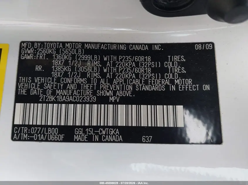 2010 LEXUS RX 350  