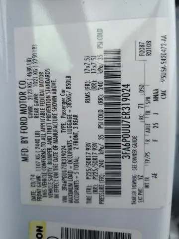 2014 FORD FUSION S HYBRID  