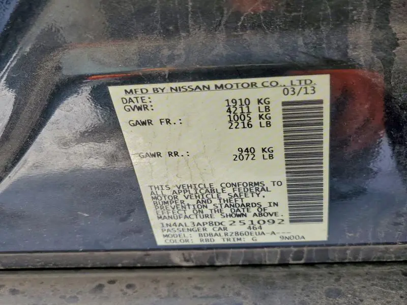 2013 NISSAN ALTIMA 2.5  