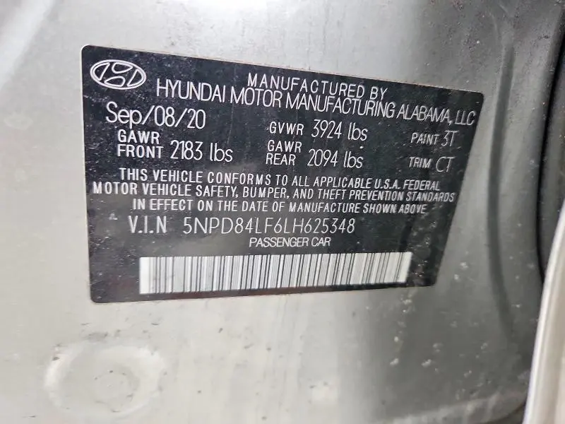 2020 HYUNDAI ELANTRA SEL  