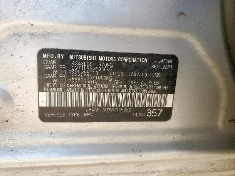 2021 MITSUBISHI OUTLANDER SPORT ES  