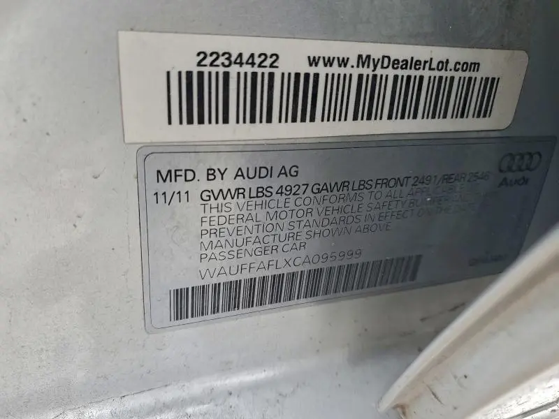 2012 AUDI A4 PREMIUM PLUS  