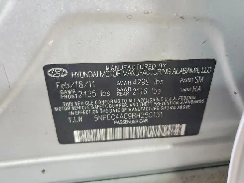 2011 HYUNDAI SONATA LIMITED  