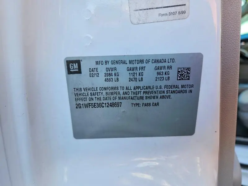 2012 CHEVROLET IMPALA LS  