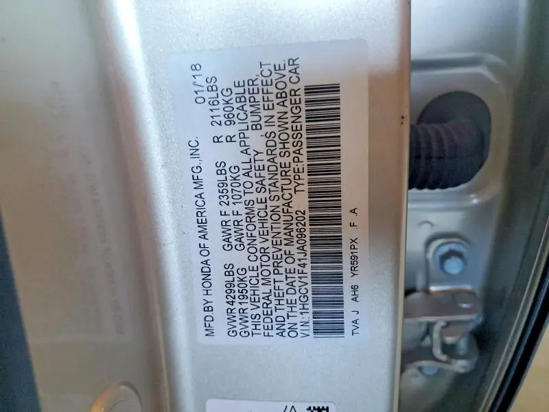 2018 HONDA ACCORD EX  