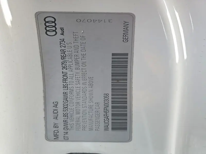 2015 AUDI S5 PREMIUM PLUS  