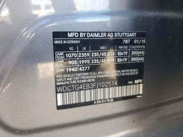 2015 MERCEDES-BENZ GLA 250