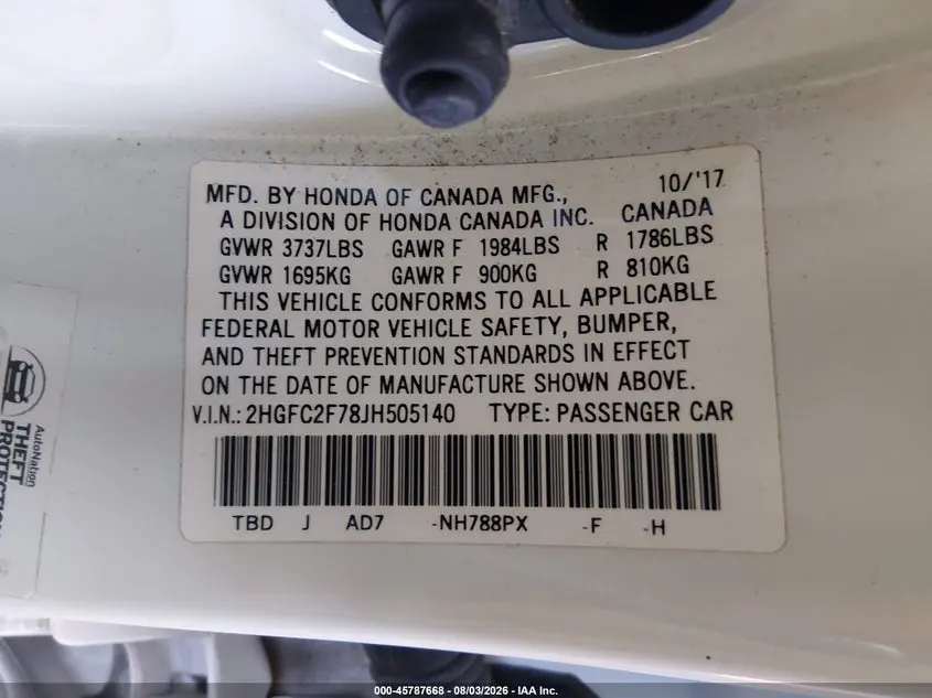 2018 HONDA CIVIC EX