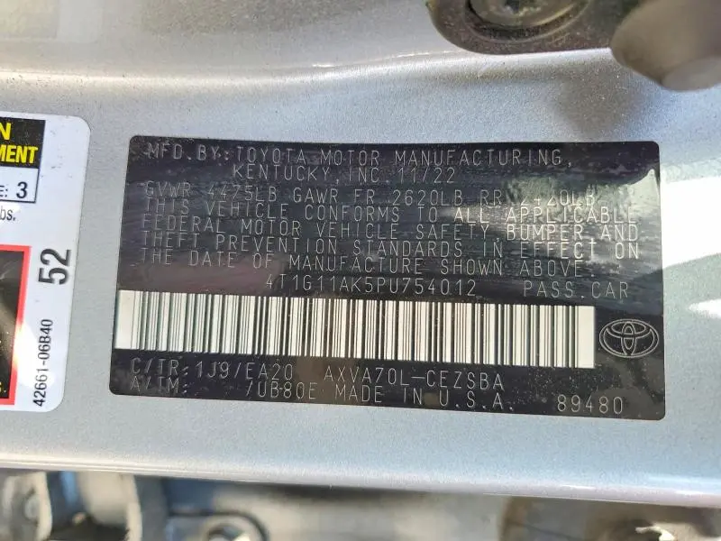 2023 TOYOTA CAMRY SE  